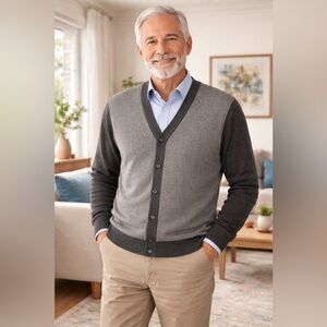 Van Heusen Light Sweater for Men Size Small Grey Color